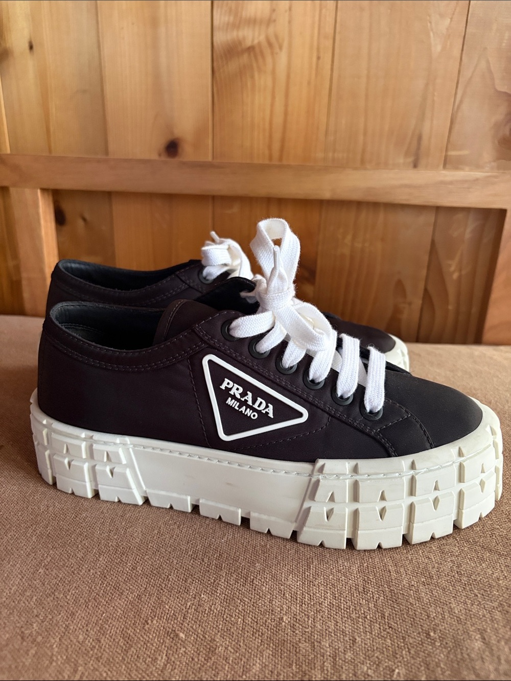 PRADA Double Wheel nylon gabardine sneakers 38